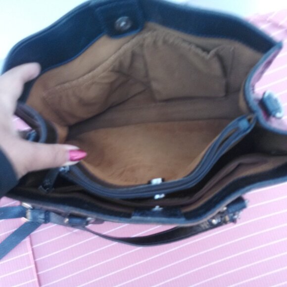 Patricia Nash Leather Primrose Satchel Rustic Mums Handbag - Picture 6 of 7